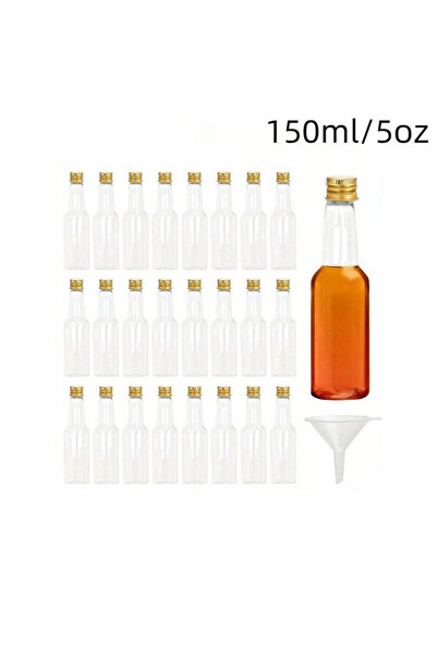 Choice 150ml with Gold Ca 30pcs, 25/50/100/150mlMini Liquor Bottles, Reusable...