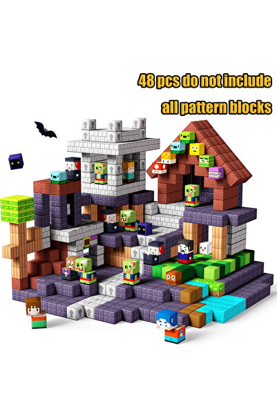 Choice37 48pcs Plant Zombies Magnetic Building Blocks Mine World Magnetic Poo...