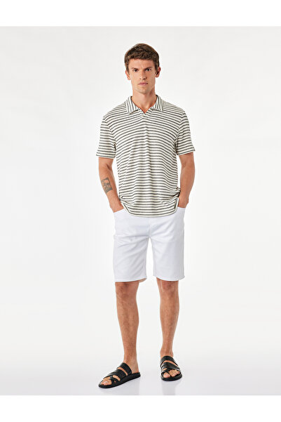 Koton Regular Fit Short Sleeve Striped Polo Collar T-Shirt