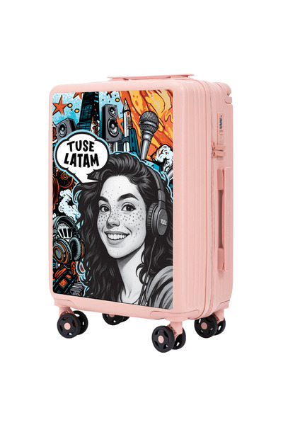 WINGS BRAND Valiză de cabină personalizată Wings 20 " pentru fete, roz pal