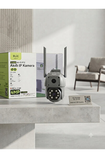 Blic Aura Akse PRO++ 4MP Çift Lensli Wi-Fi PTZ Akıllı Güvenlik Kamerası