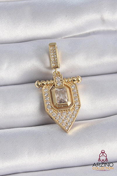 Generic Brand Brass Gold Color Baguette Zircon Stone Ajda Charm
