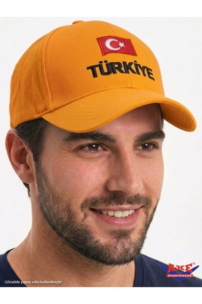 AXE SPORTSWEAR Adjustable Velcro Back Turkey Turkish Flag Embroidered Basebal...