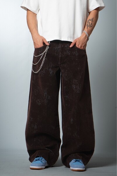 GRJ denim Midnight Velvet Wide Leg Super Baggy Men's Jean Pants