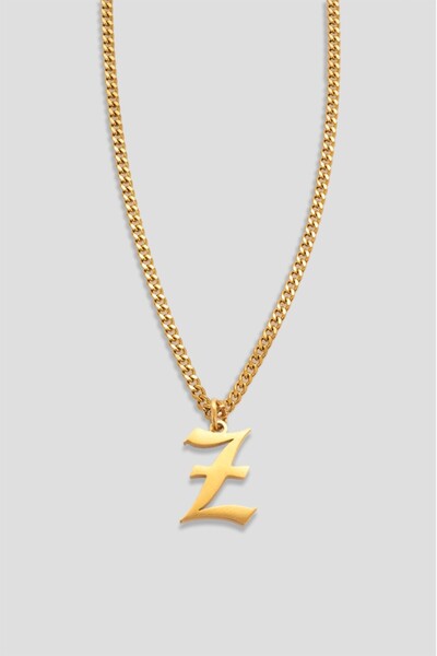 UKHWD SUPPLY Gothic Letter Z 316L Steel Necklace - Ka1115Al