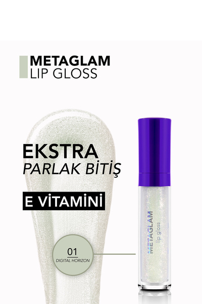 Flormar Metaglam Yoğun Işıltılı & Nemlendirici Etkili Yarı Transparan Dudak Parlatıcısı - 001 Dıgıtal Horızon