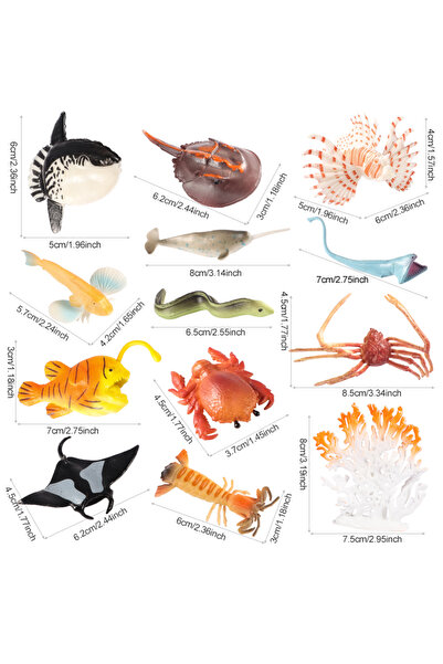 Choice Mini Sea Animal Set 13pcs Hot Simulation Mini Ocean Sea Life Set Anima...