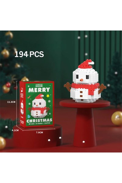 Choice4 with-box Xmas Snowman Blocks Knew Built Christmas Micro Mini Building...