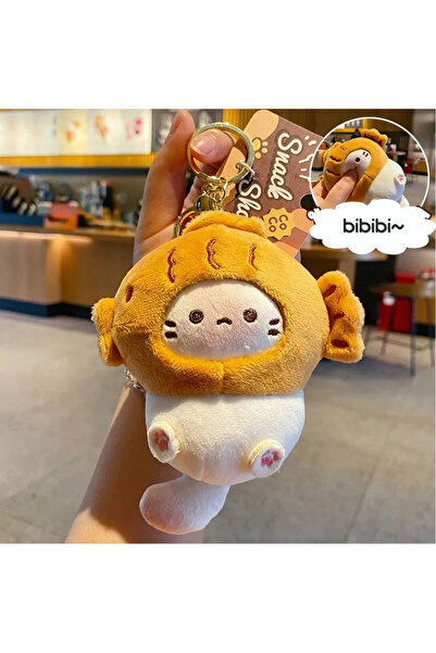 Choice 01 Cute Plush Snapper Head Keychain Cocoa Cat Japanese Style Schoolbag...
