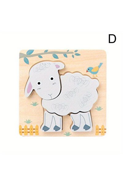 Choice3 sheep 3D Wooden Cartoon Animals Cognitive Puzzles For Kids Children's...