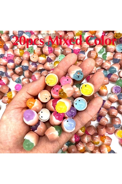 Choice1 20pcs Luminous Cute Eggshell Chick Play House Toy Egg White Resin Car...