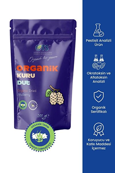 OTS Organik Kuru Dut 200 gr (Organik Sertifikalı, Pestisit Analizli)