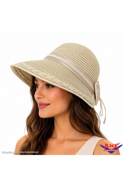 AXE SPORTSWEAR Women's Sun-Protective Straw Beach Hat with Adjustable Velcro ...