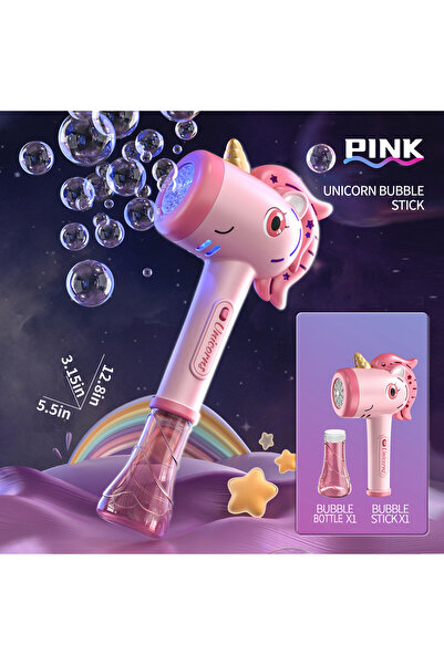 Choice Pink Cartoon Unicorn Bubble Machine Electric Bubble Handheld Bubble Ma...