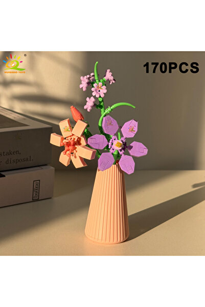 Choice1 NO.7-9 HUIQIBAO MOC Eternal Flower Bouquet with pot Micro Building Bl...
