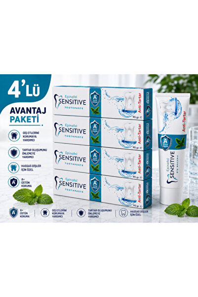 Epinafol Sensitive 4 Adet Epinafol Sensitive Diş Macunu Antitartar A+ Üstün K...