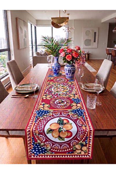 nunuteks evinizi renklendirin Sicily Pattern Decorative Runner - 40X140 cm