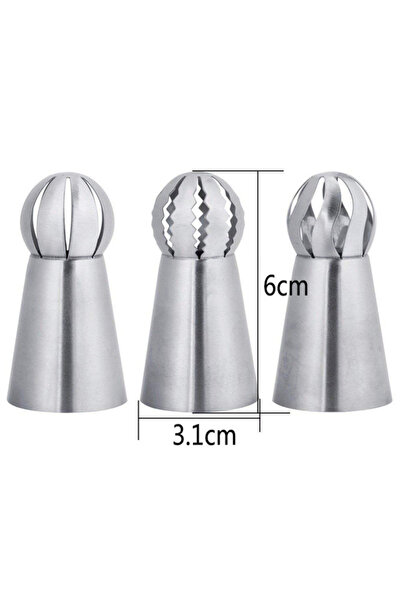 Choice 3pcs Russian Piping Nozzle 3 Styles Sphere Ball Icing Confectioners Pa...