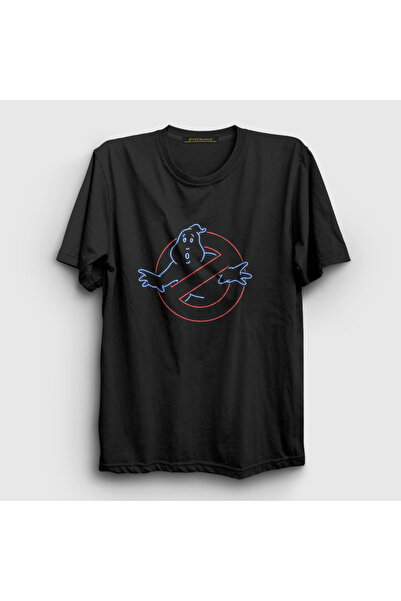 Presmono Unisex Black Neon Logo Movie Ghost Hunters Ghostbusters T-shirt409271tt