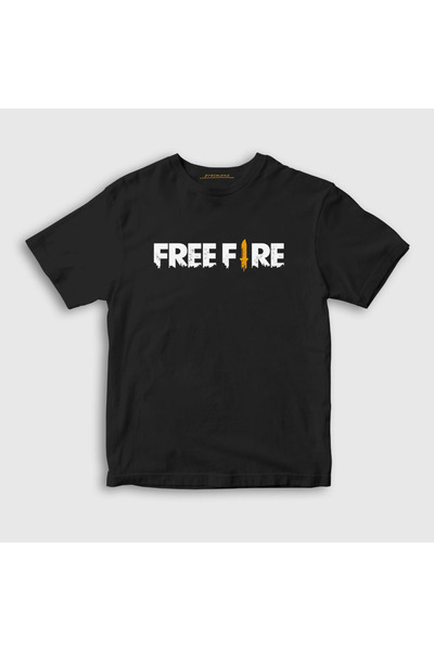 Presmono Unisex Παιδικό μπλουζάκι με μαύρο λογότυπο Free Fire 233432 ττ