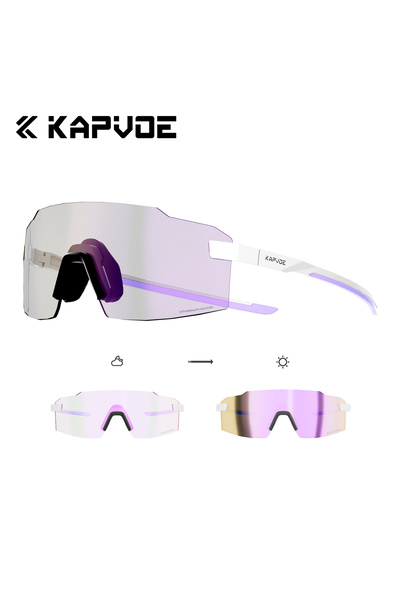 KAPVOE Photochromic-PU-18 Photochromic Runnning Sunglasses Light-Weight Cycli...