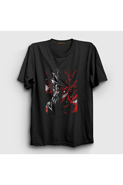 Presmono Unisex crni divlji anime Naruto T-shirt 134621tt