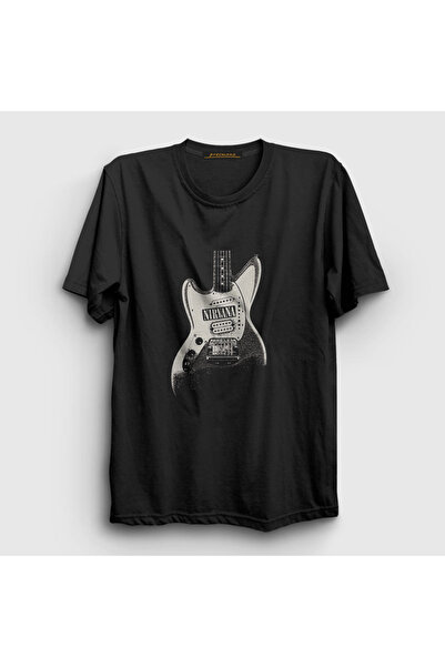 Presmono Unisex crna gitara Nirvana T-shirt 99323tt