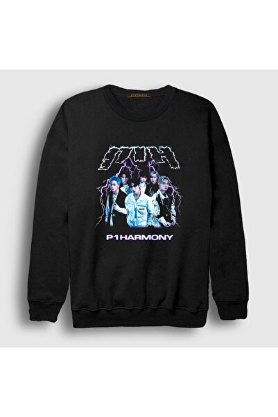 Presmono Unisex Black Killin It K-Pop P1Harmony Sweatshirt 620206Tt