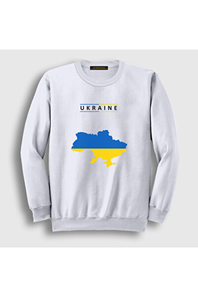 Presmono Unisex White Ukraine Map Flag Ukraine Map Flag Sweatshirt 563391Tt