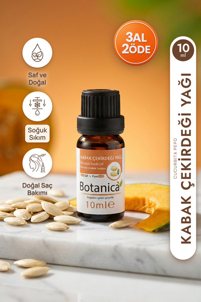 botanica Kabak Çekirdeği Yağı %100 Saf Taşıyıcı Yağ Saç Bakımı Gıda Uyumlu Pu...