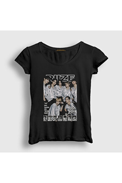 Presmono Women's Black Talk Saxy K Pop Riize T-Shirt 604933Tt