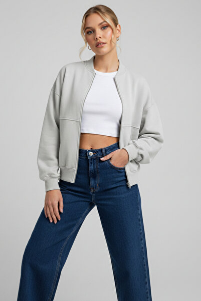 Runades Kadın Rahat Kesim Mevsimlik Sweat Bomber Ceket