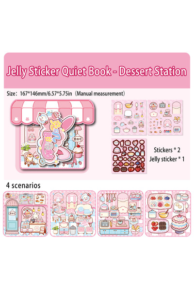 Choice Dessert Station Cute Pet Jelly Stickers Quiet Book, No-Cut Handmade Ed...