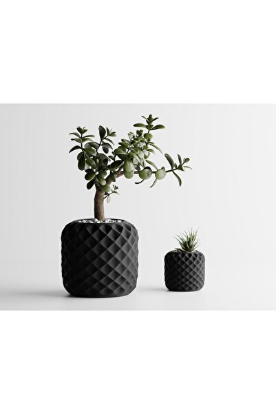 Sani Ghiveci decorativ Sani, Diamant, 94 x 94 x 200 mm, Negru mat