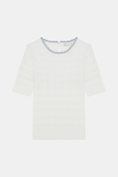 W Collection BEYAZ KISA KOLLU TRİKO