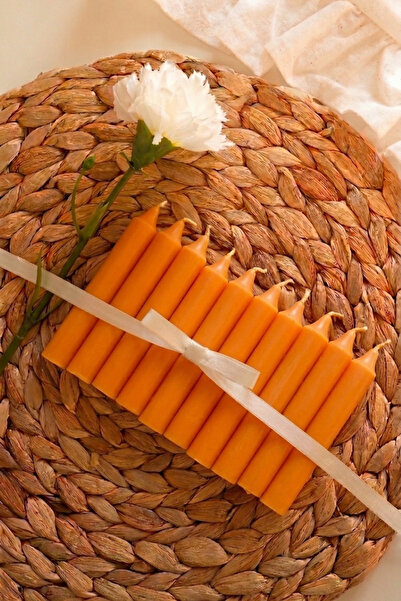 MAK CANDLE Bakkal ve Dilek Mumu 10'lu Turuncu