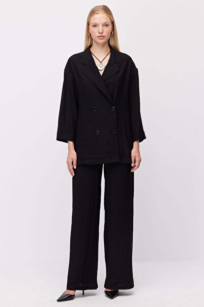 PAULMARK Women's Textured Wide-Leg Pants