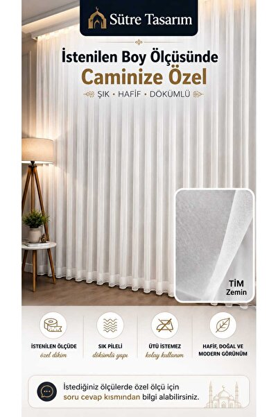 SütreTasarım Naturel Bambu Şantuk Ttm Zemin 1x2,50 Boru Pile Ütü Istemeyen Tü...