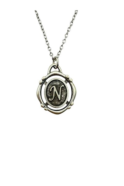 Herşey Nota Letter N Antique Unisex Necklace – Personal, Elegant, and Origina...