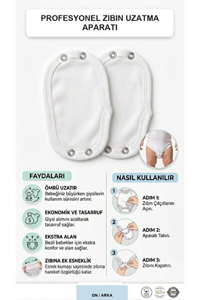 Pamuk Saray 2 Çıtçıtlı Body Uzatma Aparatı Çıt Çıt Uzatma Aparatı ( 9,5mm )