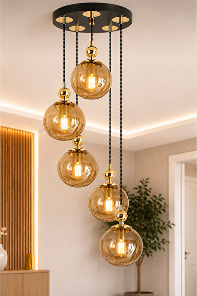 VENON Lorenza 5.Li Sarkıt Yuv.✨ÖRGÜ KABLOLU ✨ SİYAH ✨ GOLD DETAYLI ✨ BAL GLOP...