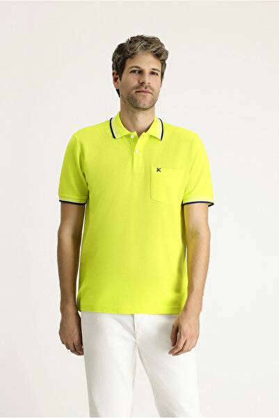 Kiğılı Cotton Regular Fit Polo Collar Patterned Embroidered T-Shirt
