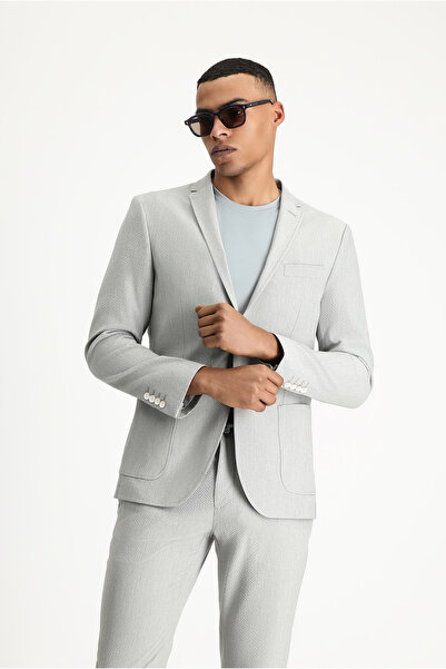 Kiğılı 7 Drop Super Slim Fit Extra Slim Fit Gofre Jacket