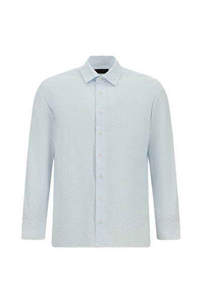 Abdullah Kiğılı Long Sleeve Slim Fit Slim Fit Printed Cotton Shirt