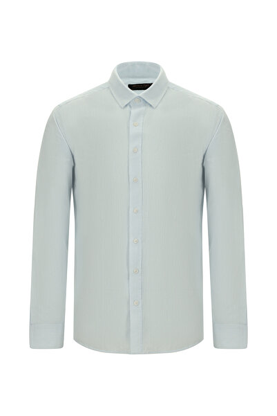 Abdullah Kiğılı Long Sleeve Slim Fit Slim Fit Classic Patterned Cotton Shirt