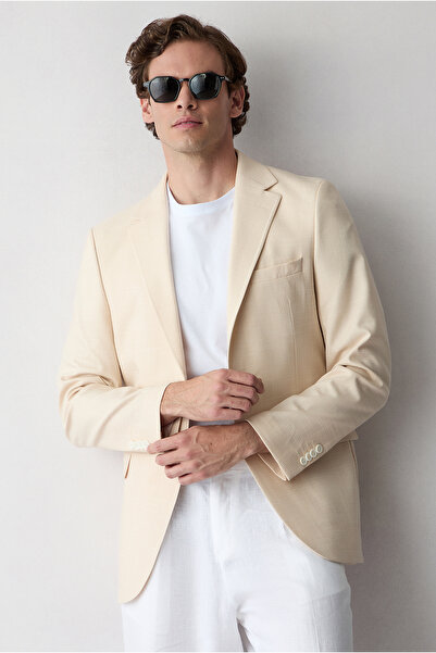 Kiğılı 7 Drop Slim Fit Slim Fit Mono Collar Patterned Lycra Classic Jacket