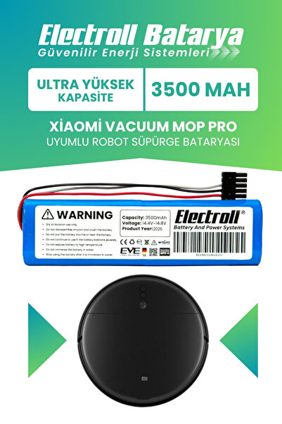 ELECTROLL Xiaomi Vacuum Mop Pro Stytj02ym Batarya (ULTRA YÜKSEK KAPASİTE) 350...