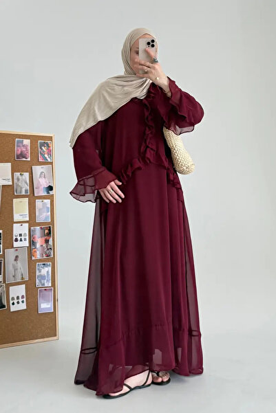 Merona Hm Model Chiffon Flounce Alaçatı Dress