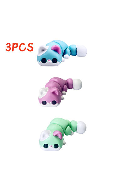 choice2 3Pcs All 1/3 Piece - 3D Printed Articulated Kitten Figurine, Movable ...