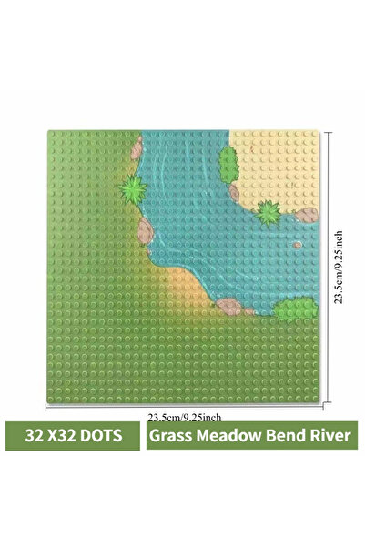 Choice1 Grass Bend 1PCS 32X32 Baseboard for Building Blocks Grassland River T...